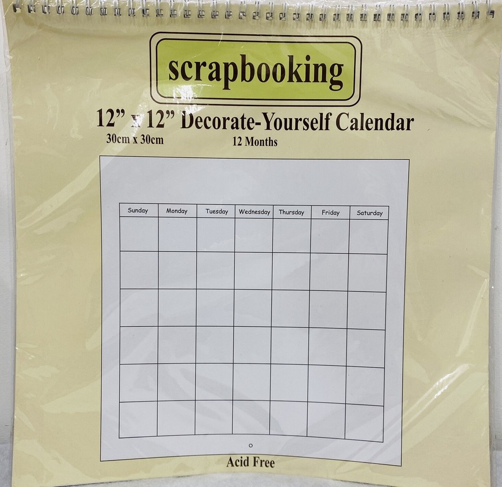 Scrapbooking 12” X 12” Decorate Yourself Calendar 12 Month Acid Free-image