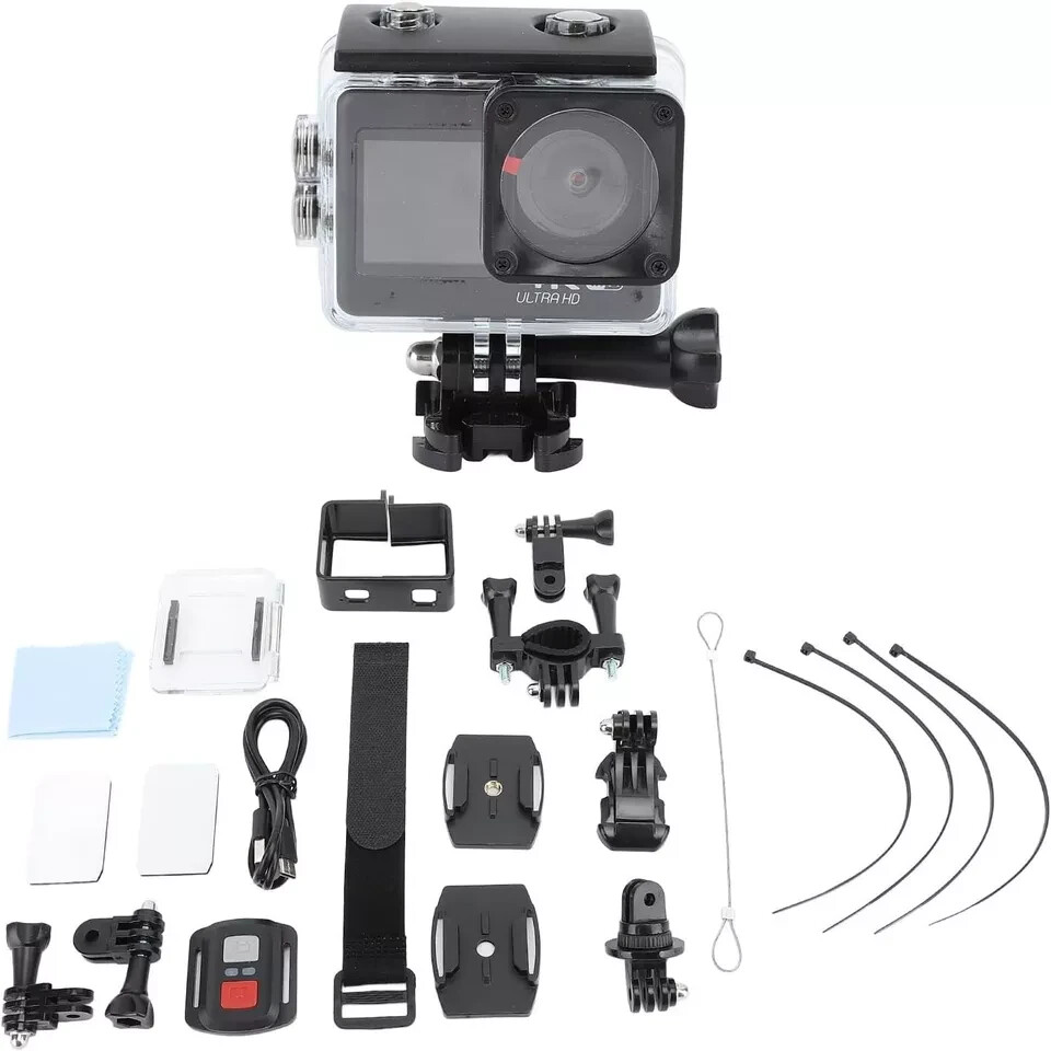 4K Sport WiFi Action Camera Ultra HD, 170° 16MP, Waterproof 30M, Remote Control