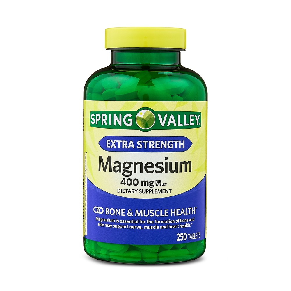 Spring Valley Magnesium 400mg Tablets for Bone Muscle Health 250 Count