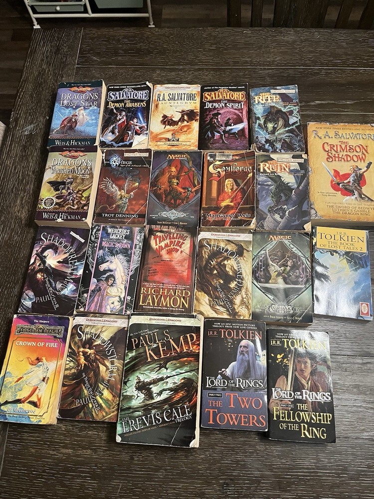 Vintage Forgotten Realms Fantasy Paperback Lot R. A. Salvatore -Magic, Lot Of 22