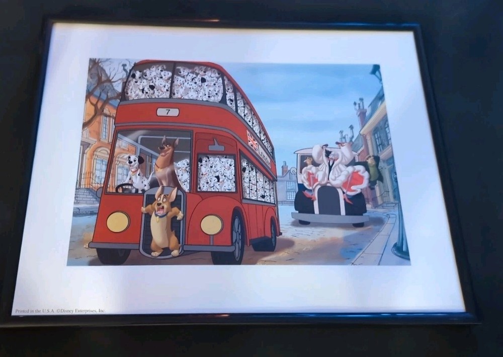 Disney 101 Dalmatians Framed Lithograph Disney Store Exclusive