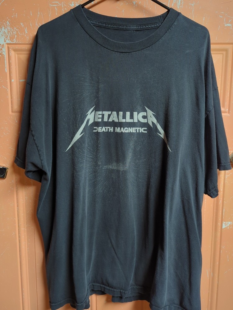Vintage Y2K Metallica Death Magnetic Concert Shirt Size XXL FADED BLACK