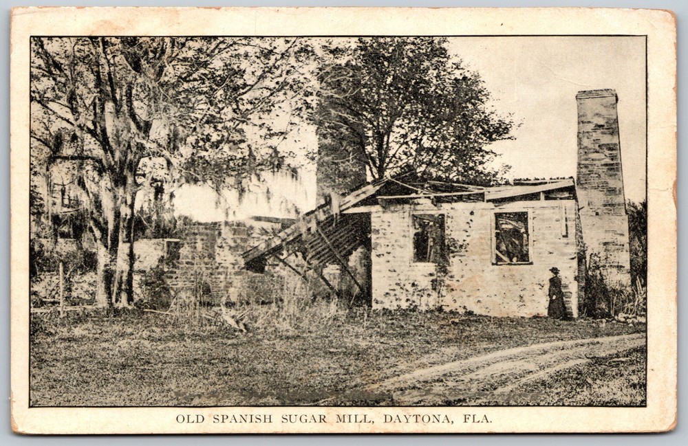 Old Spanish Sugar Mill Daytona Florida Unposted VINTAGE Postcard