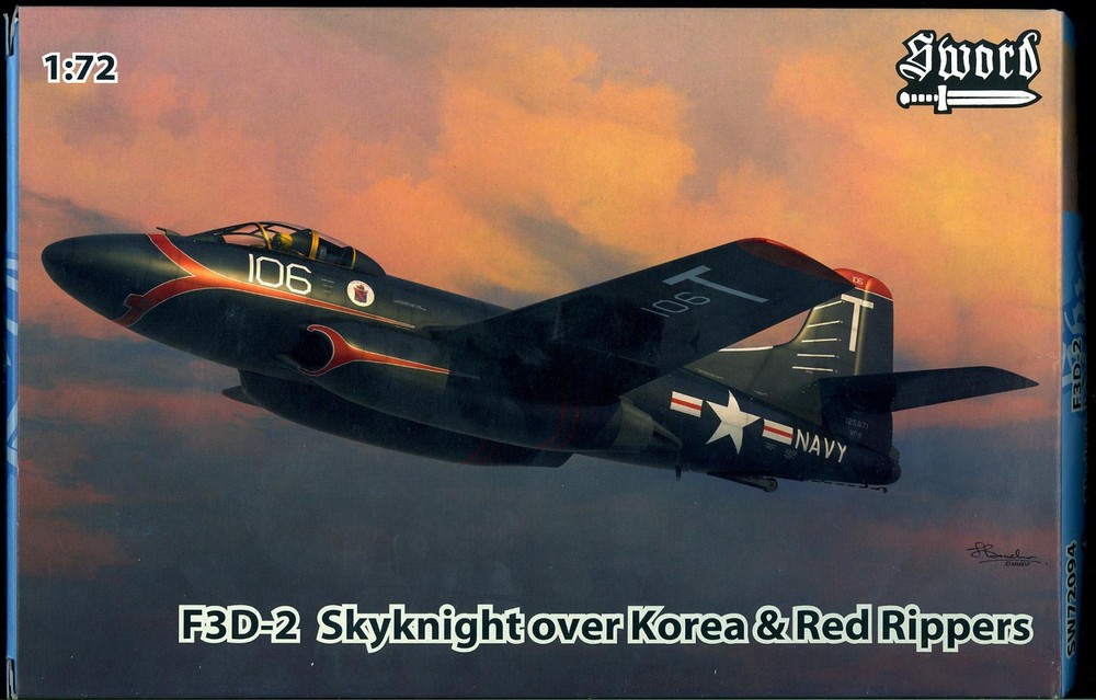 1/72 Sword Models DOUGLAS F3D-2 SKYKNIGHT OVER KOREA & RED RIPPERS *MINT*