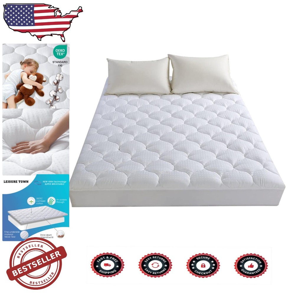 Breathable Quilted King Mattress Protector with Deep Pocket for Enhanced Comfort