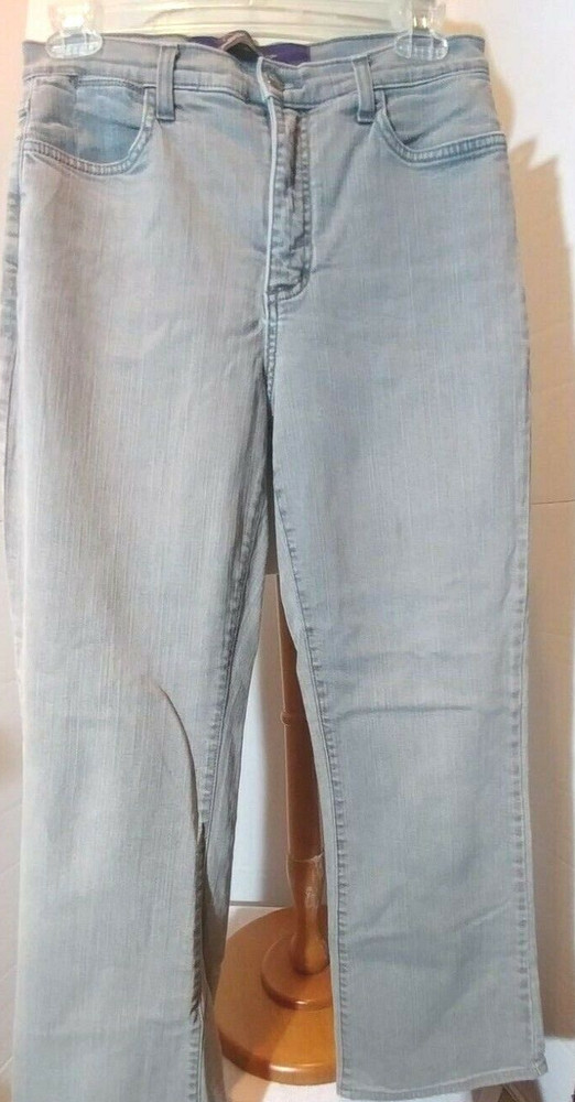 NYDJ - Gray/Blue Embellished Jeans Sz 4 Bling Pockets -Not Your Daughter's Jeans