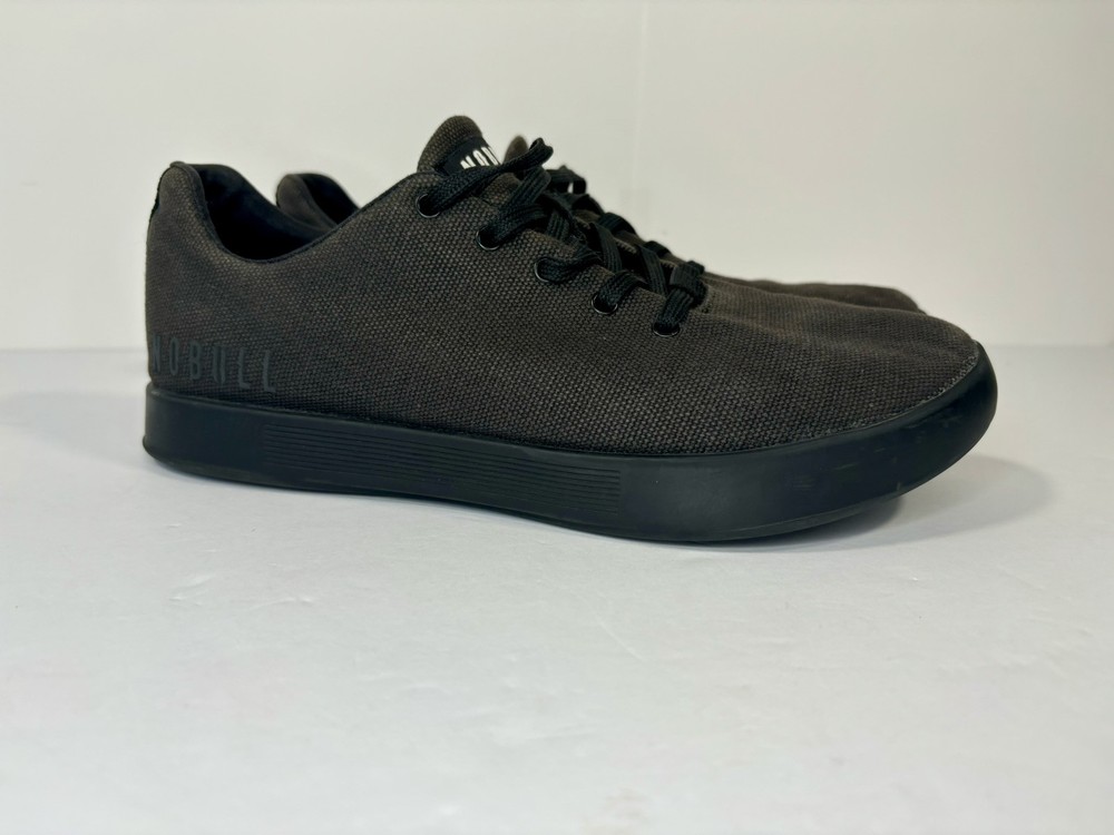 NoBull Canvas Trainer Shoes Black Lace Up Low Sneaker Gym Men’s 8 Women’s 9.5
