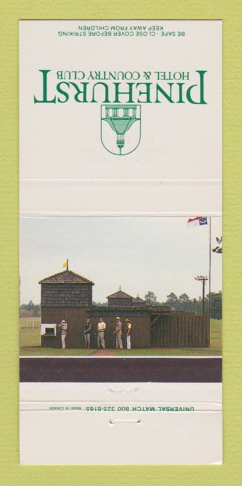 Matchbook Cover - Pinehurst Hotel Country Club NC 30 Strike
