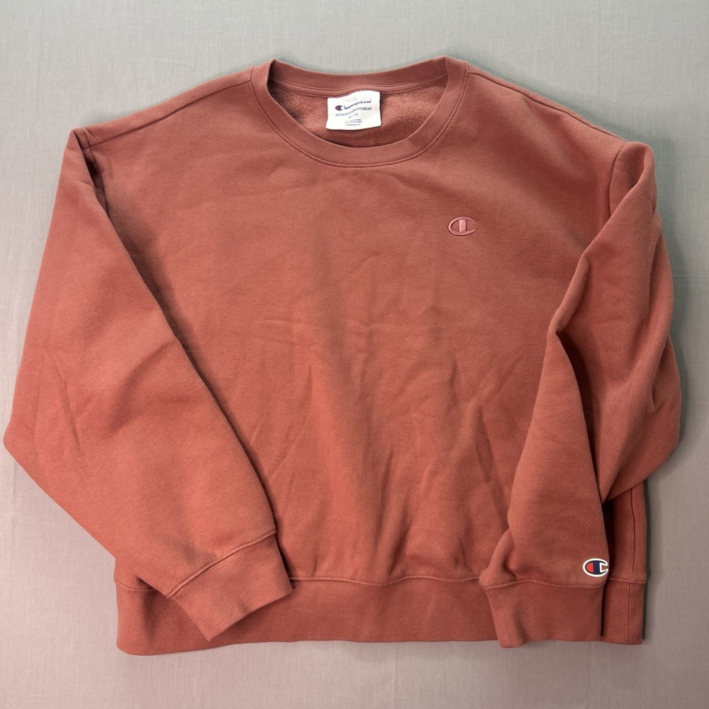 Women’s Champion Fleece Sweatshirt Champagne Crewneck XL Athleisure