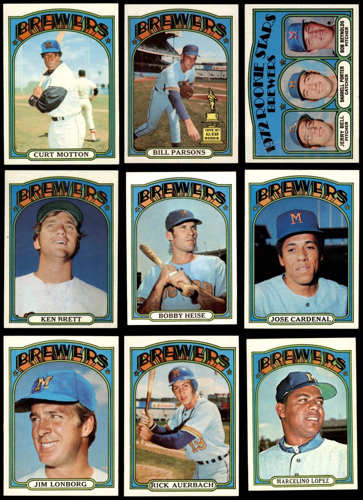 1972 Topps Milwaukee Brewers Near Team Set 7 - NM 6976319 (20 / 28 cards)