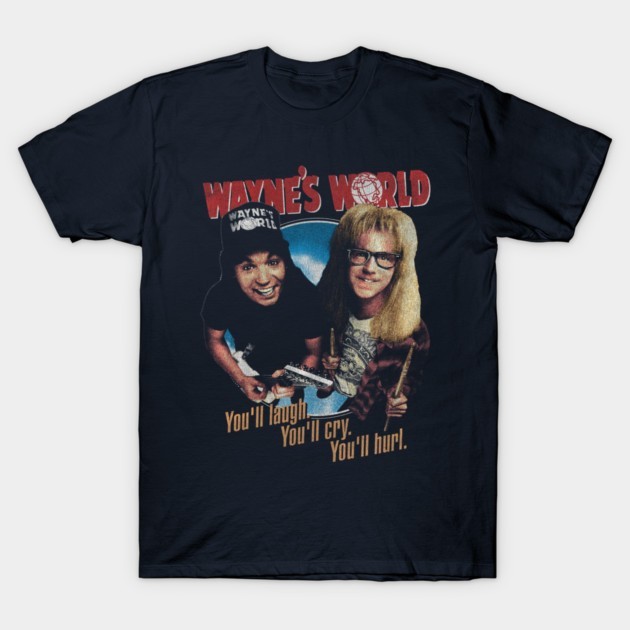 Waynes World Mike Myers Cult Classic Graphic T Shirt Retro Comedy Movie Unisex