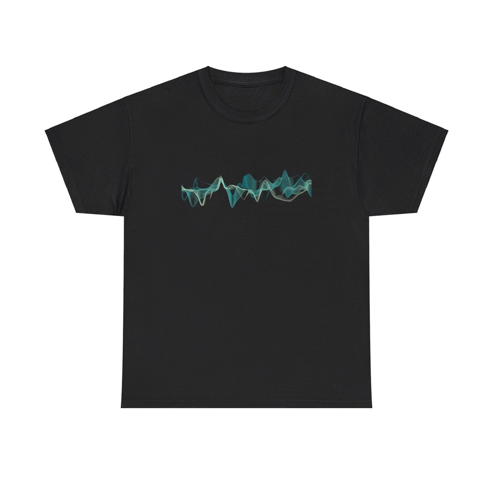 Abstract Wave Graphic T-Shirt - 3d audio sound pulse frequency rhythm minimalist-image