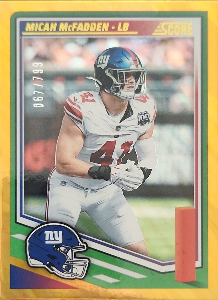 2025 Panini Score #216 Micah McFadden Gold Zone