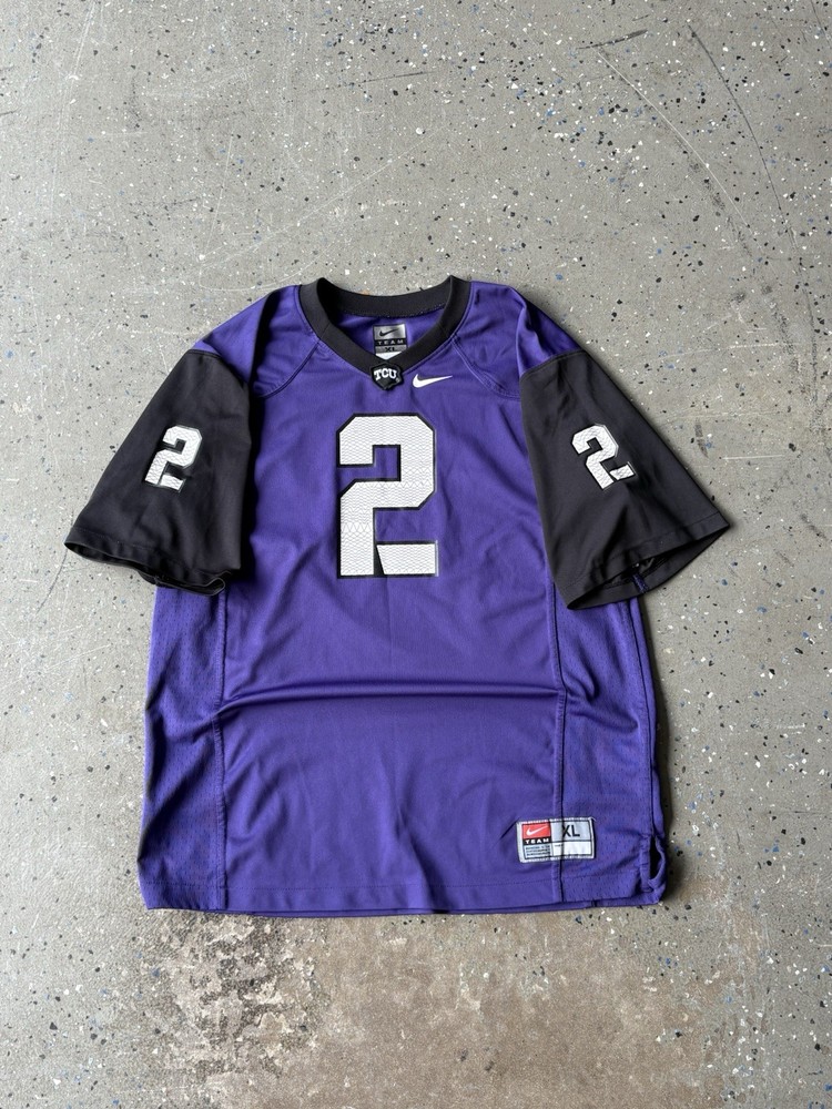 TCU Horned Frogs Nike NCAA Football Jersey #2 Gray Purple XL Size