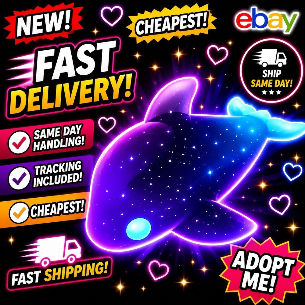 Mega Neon Glormy Dolphin | Adopt From Me