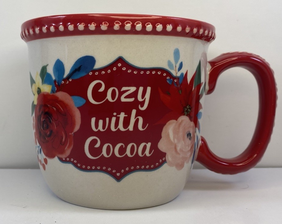 Pioneer Woman Cozy with Cocoa Ceramic Coffee Mug Tea Cup 16-Ounce