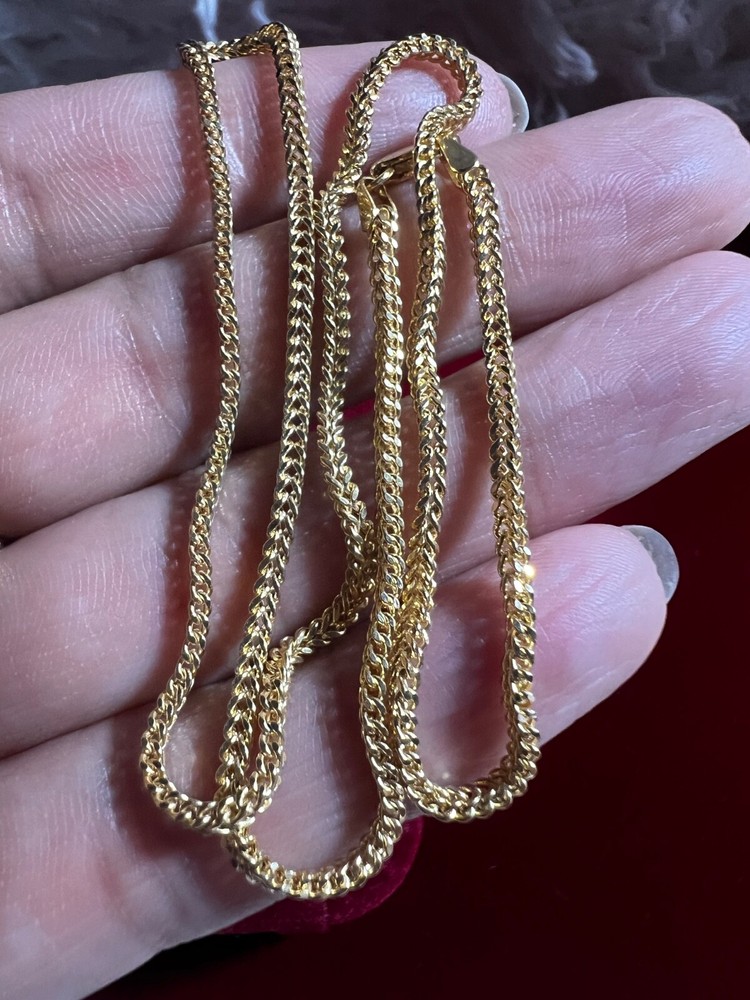 solid 18k yellow gold custom made chain size 16