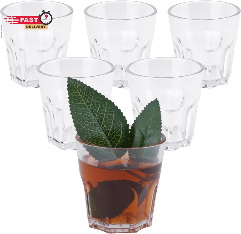 Plastic Drinking Glasses Set of 6, Unbreakable Water Tumbler, Acrylic Plastic Cu