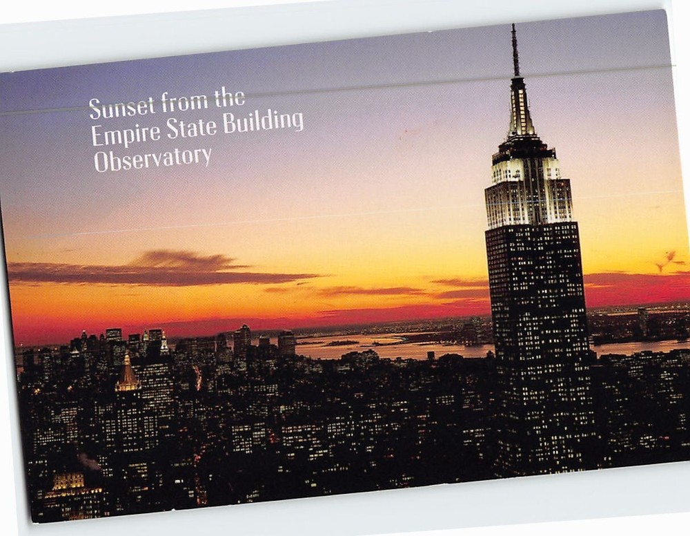 Postcard Sunset from the Empire State Building Observatory New York City NY USA