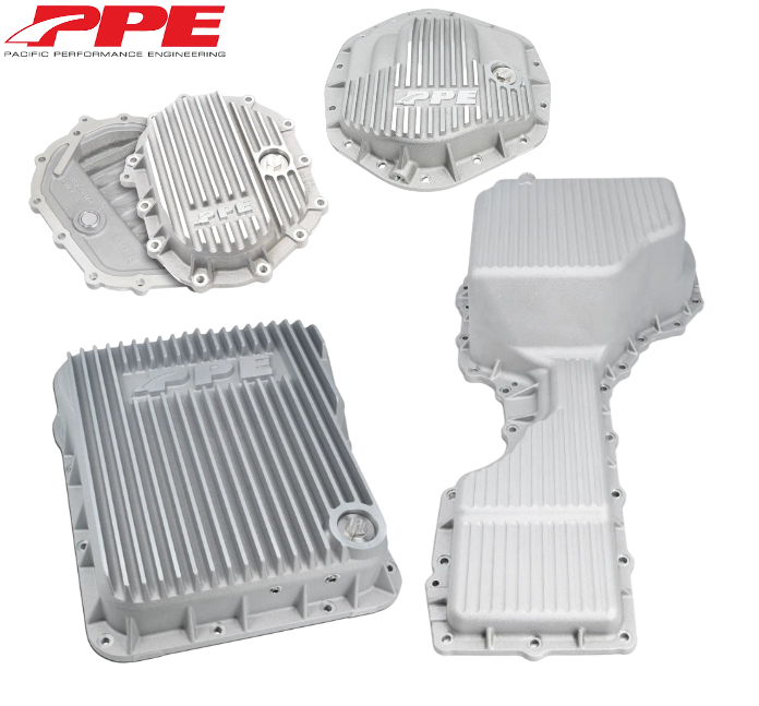 PPE Raw Transmission/Oil Pan/Front & Rear Diff Cover For 17-19 GM 6.6L Duramax