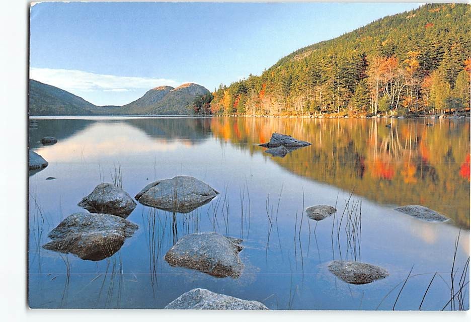 Postcard Jordan Pond & The Bubbles Acadia National Park Maine USA