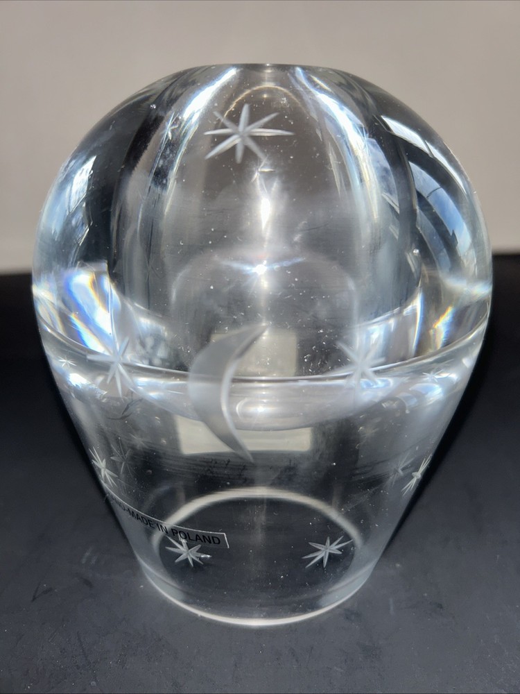 Handcrafted Polish Etched Glass Oil Lamp