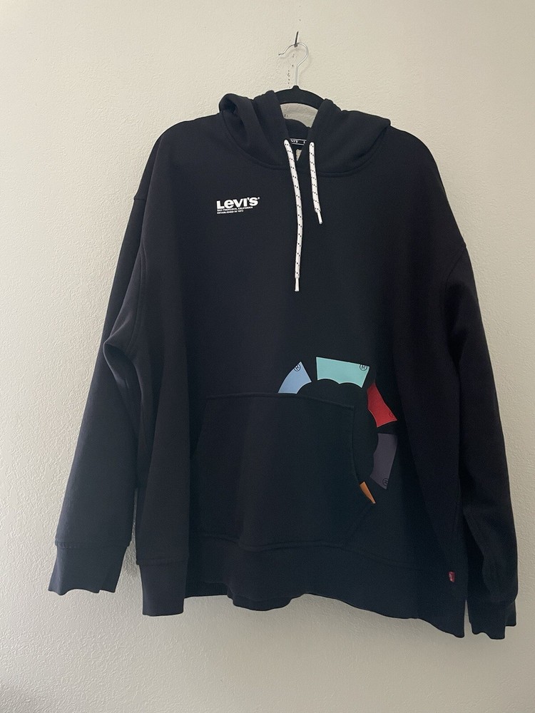 Levi’s Men’s Black Graphic Hoodie Sweatshirt | Sz. 3XL