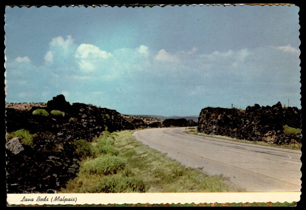 Vintage Postcard Lava Beds Malpais Volcanic Landscape Mayer Photo Chrome