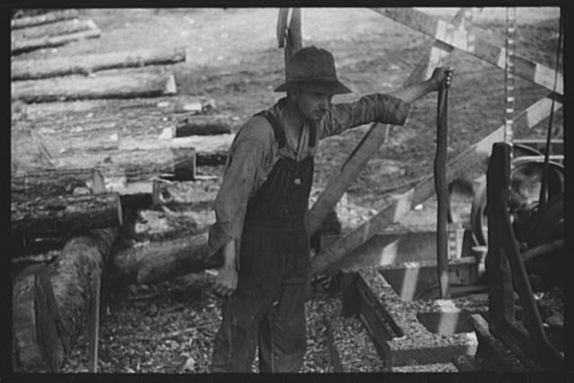Photo:Southern Greene County Georgia Sawmill Worker 1941 Lumber Mill