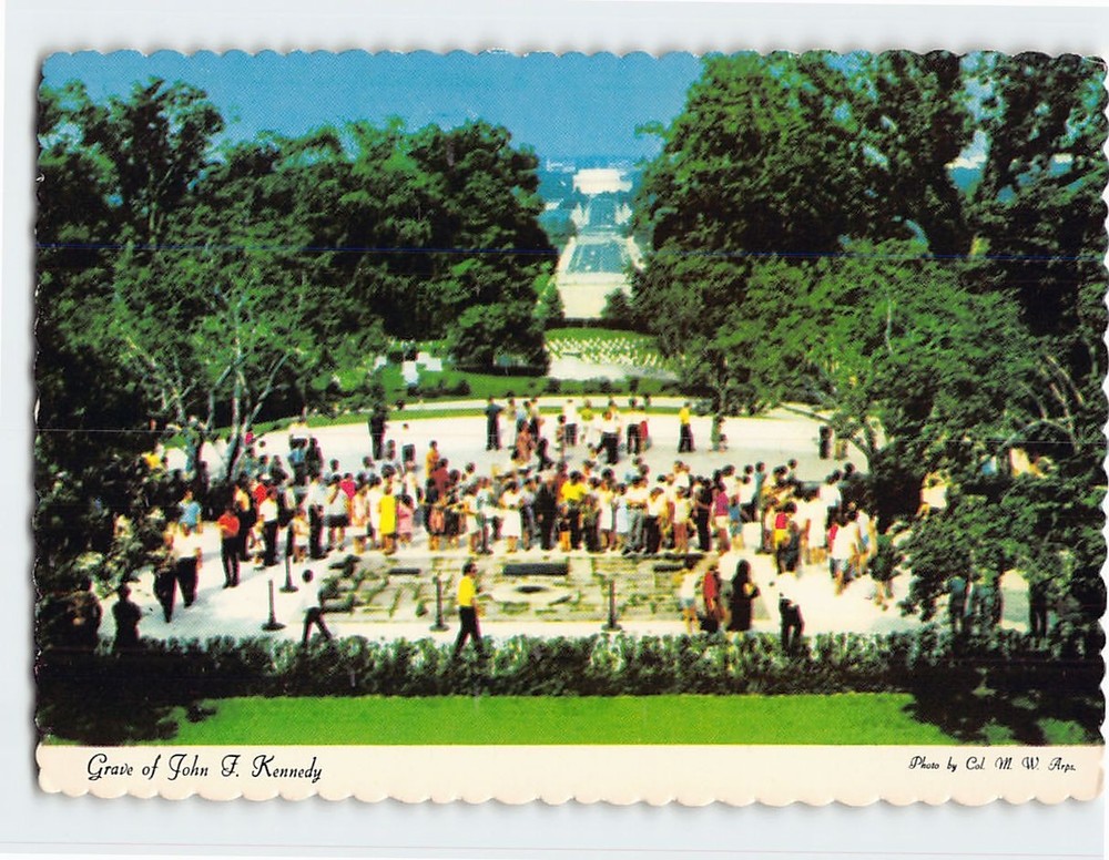 Postcard Grave of John F. Kennedy Arlington National Cemetery
