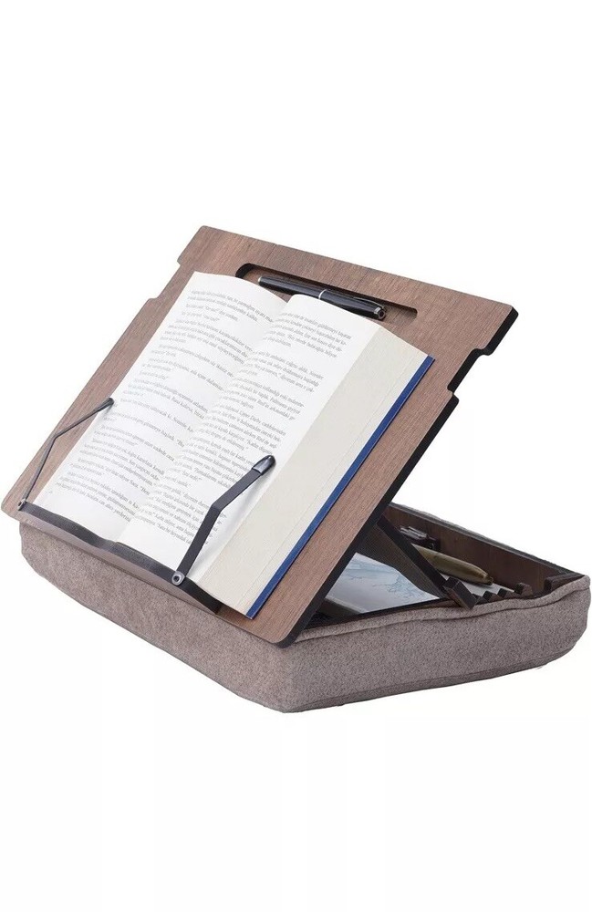 Book Stand with Storage, Book Holder, Reading Stand, Cookbook Holder Walnut