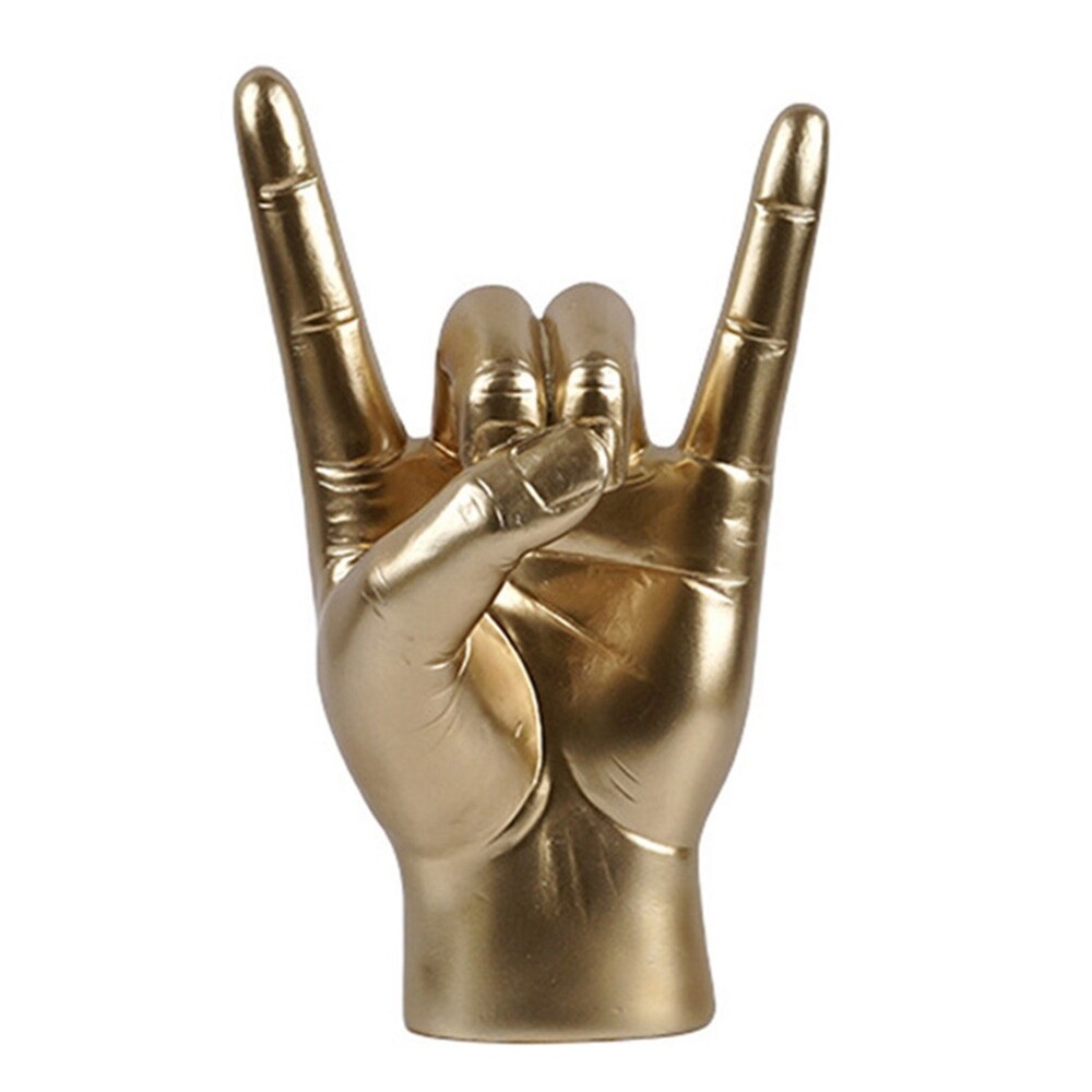 Rock Hand Gesture Statue Rock Music Art Craft Finger Sculpture for Rock6667