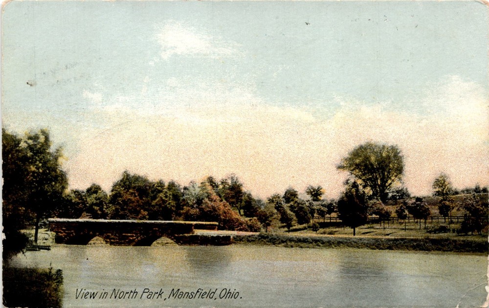 North Park, Mansfield, Ohio, St. Paris, Ohio, Mrs. O. S. Postcard
