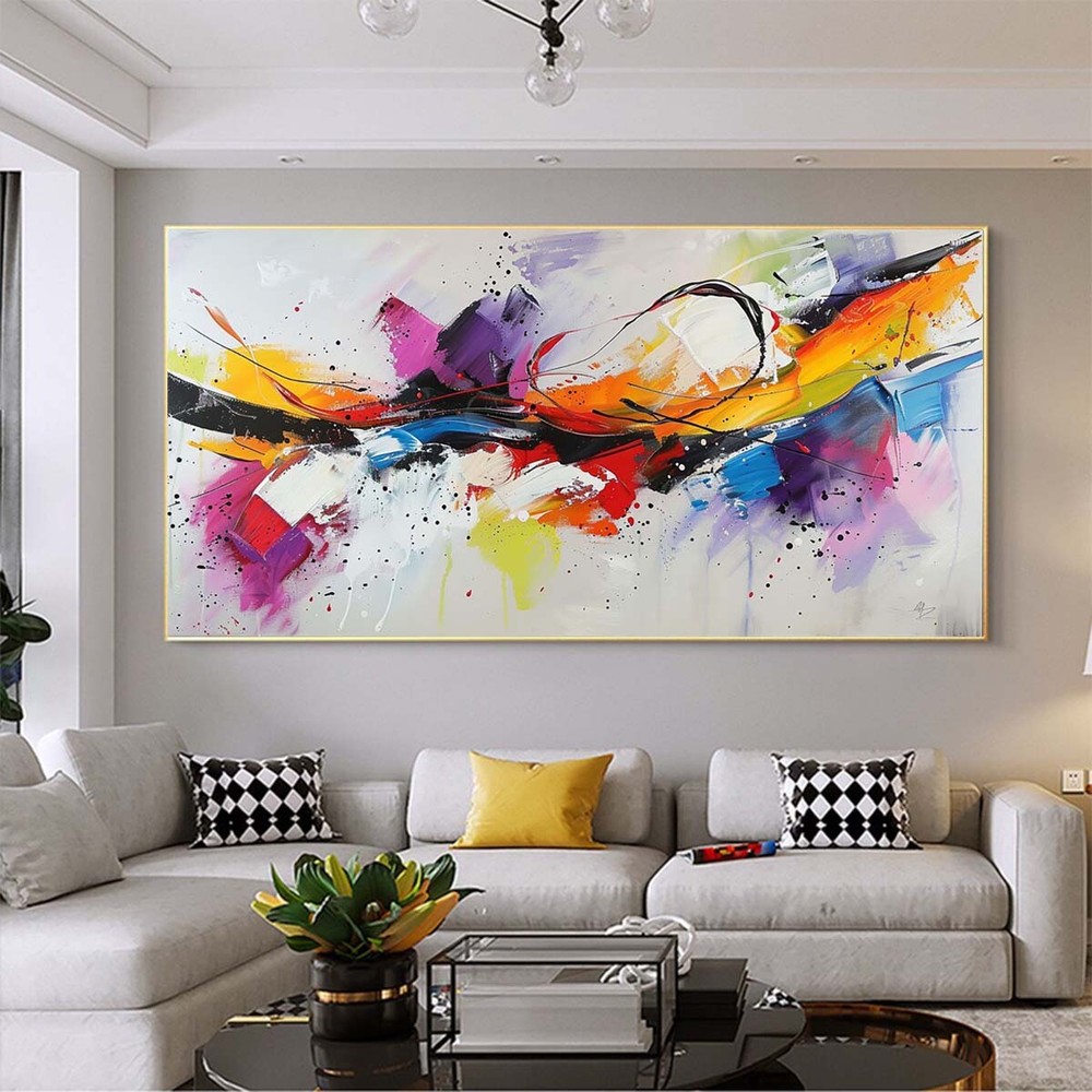 Pink Handpainted Abstract Oil Paintings On Canvas Wall Art Picture Home Decor