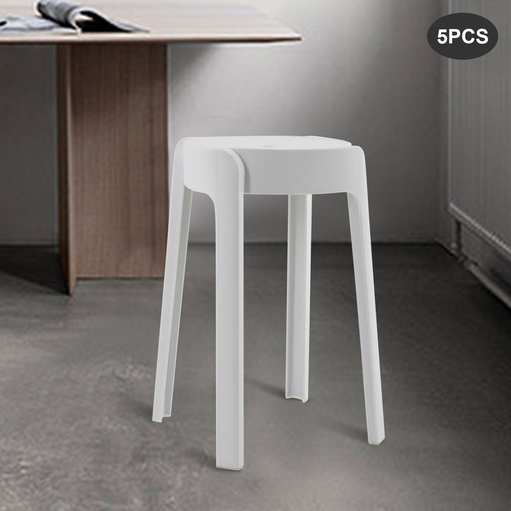 5-Piece Plastic Stacking Stool Set for Kids Students Home Classroom Kitchen Garden