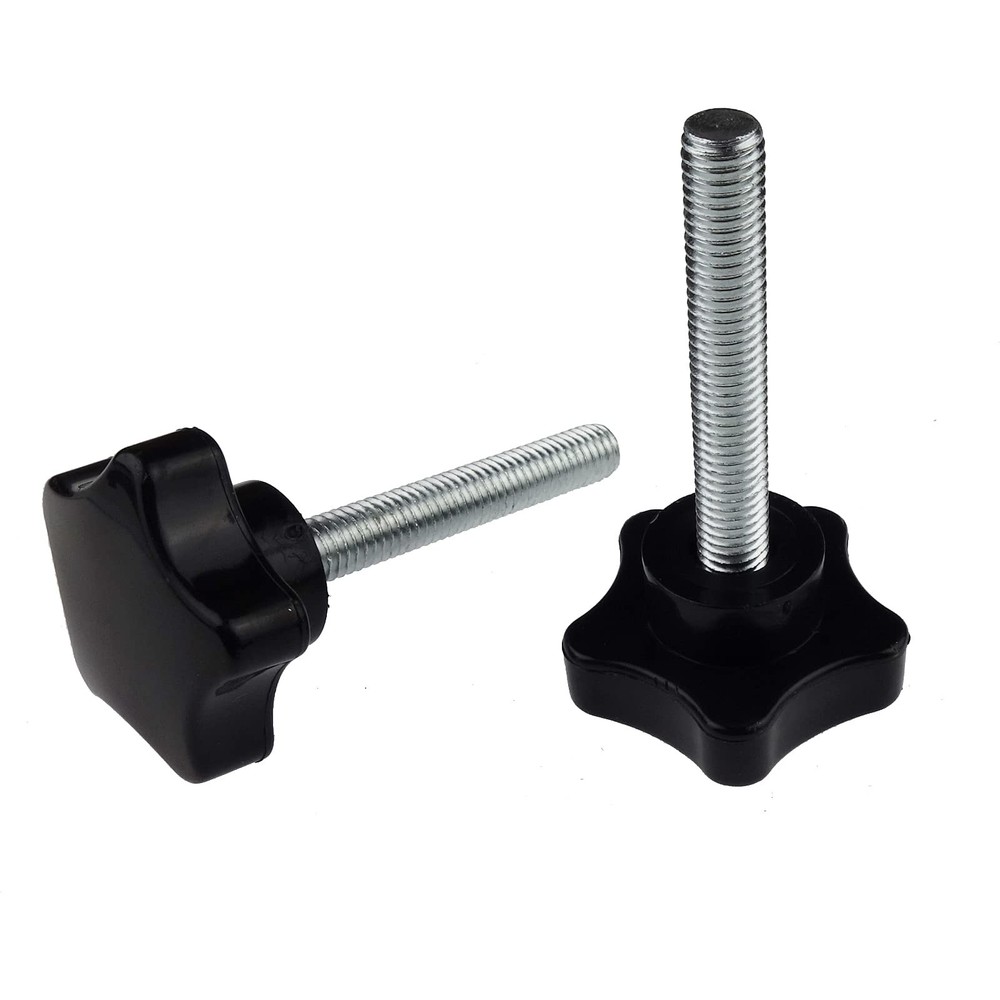 Kasteco 2 Pack Black 8mm(M8) Thread Replacement Star Hand Knob Tightening Scr...