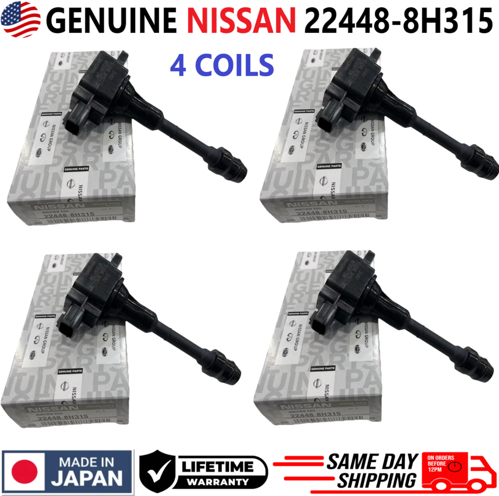NEW GENUINE x4 Ignition Coils For 2002-2013 Nissan Altima Sentra X-Trail 2.5L I4