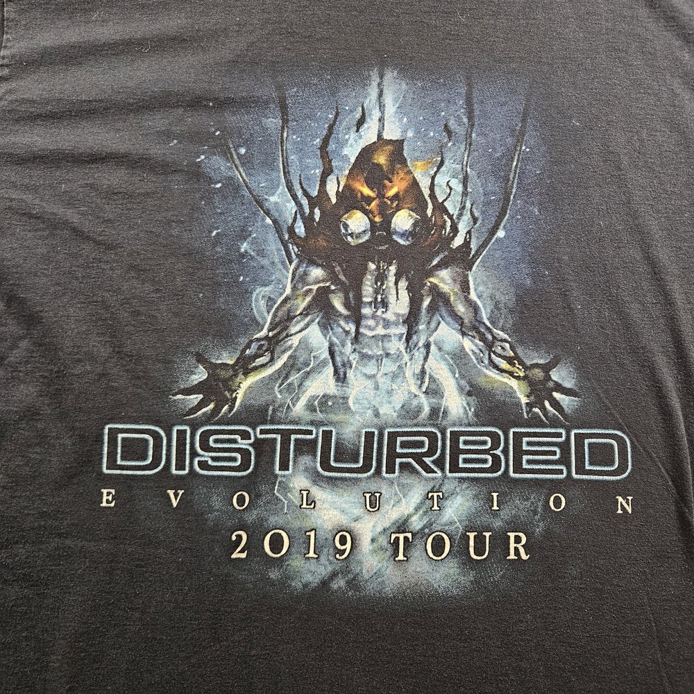 Disturbed Evolution Shirt Mens 2XL Black 2019 Tour Concert Band Rock Graphic Tee