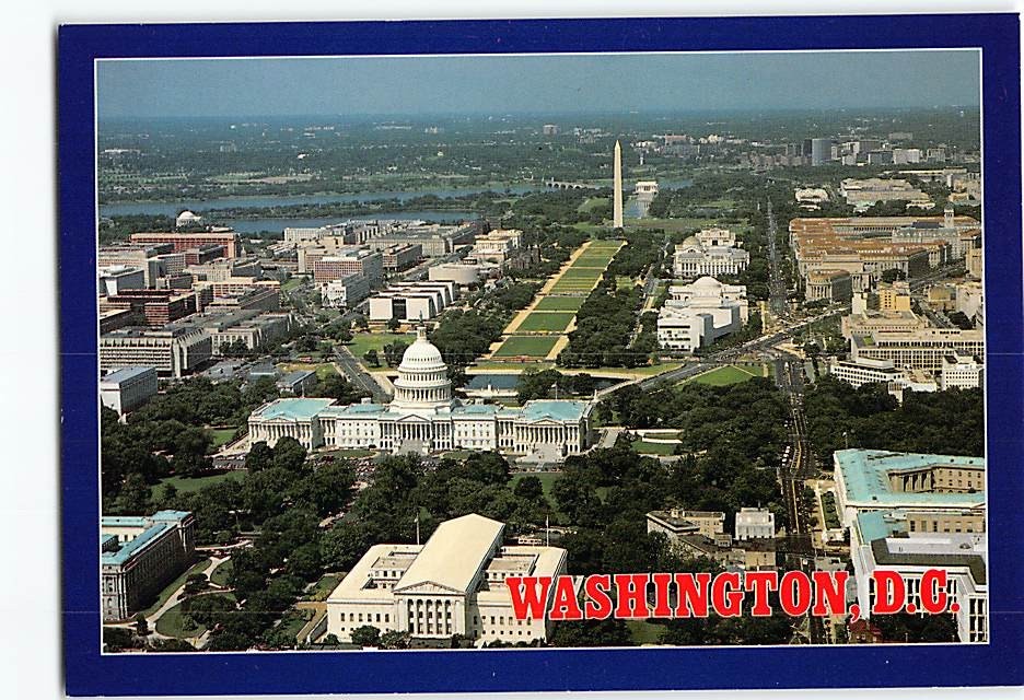Postcard Aerial View Washington DC USA