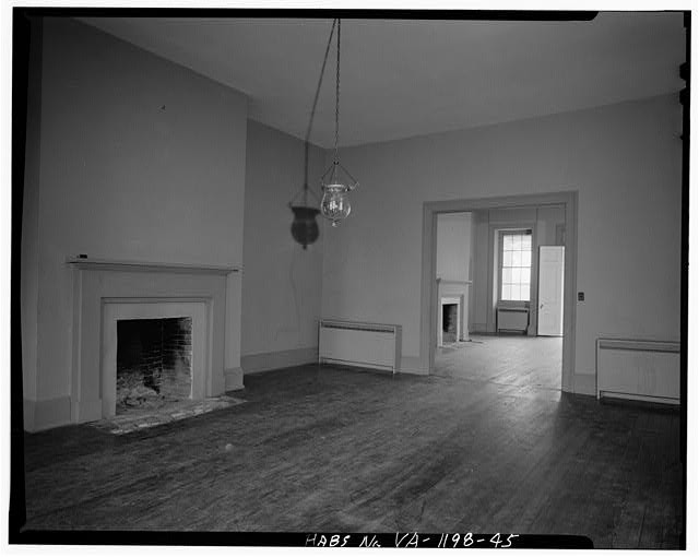 45. FIRST FLOOR - SALON LOOKING WEST FROM EASTERN HALF - Blandfield, U.S. Route