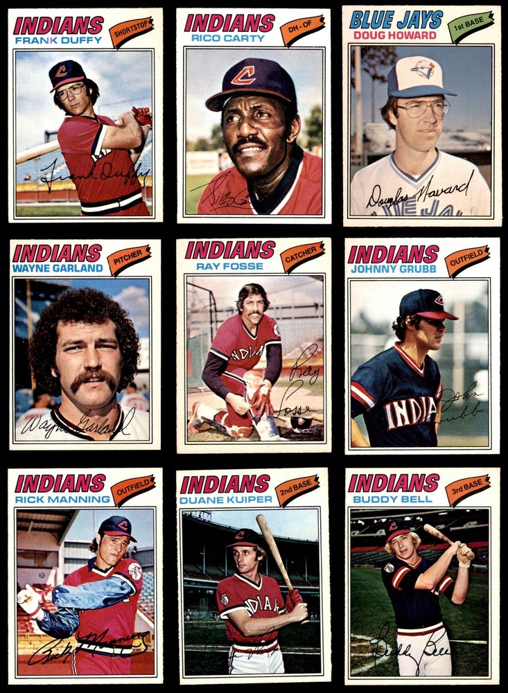 1977 O-Pee-Chee Indians Near Team Set 5.5 - EX+ 6620281 (10 / 11 cards)