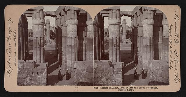 Photo:Lotus Pillars and Grand Colonnade, Thebes, Egypt, Temple of Luxor