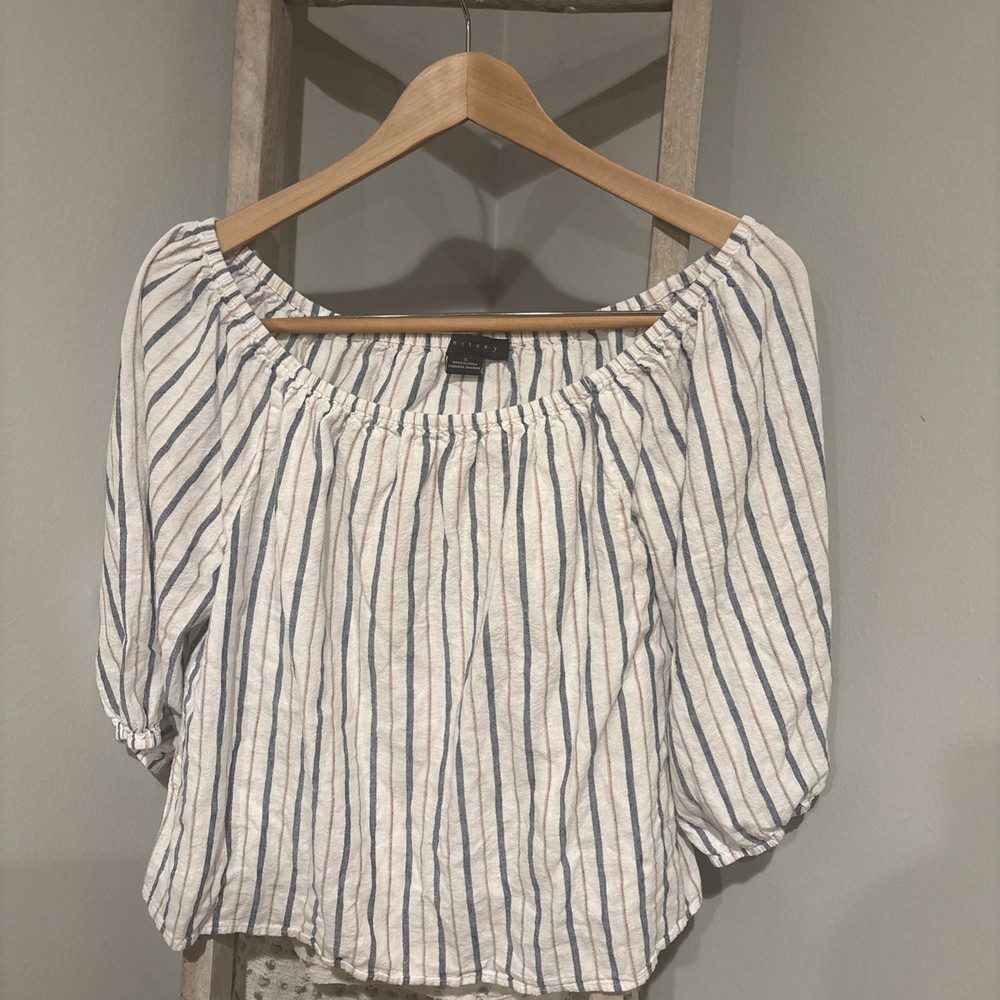 Sanctuary Women's Striped Off The Shoulder Blouse Size Small