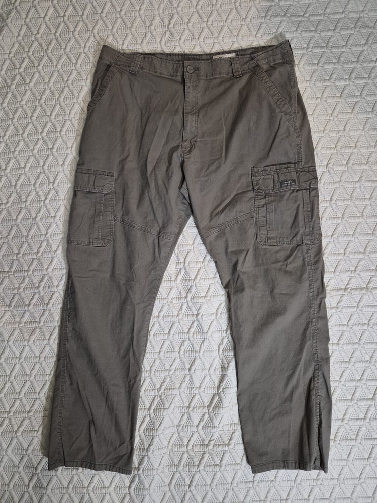 Wrangler Dark Khaki Cargo Straight Ripstop Hiking Outdoors Pants Men's 40x32