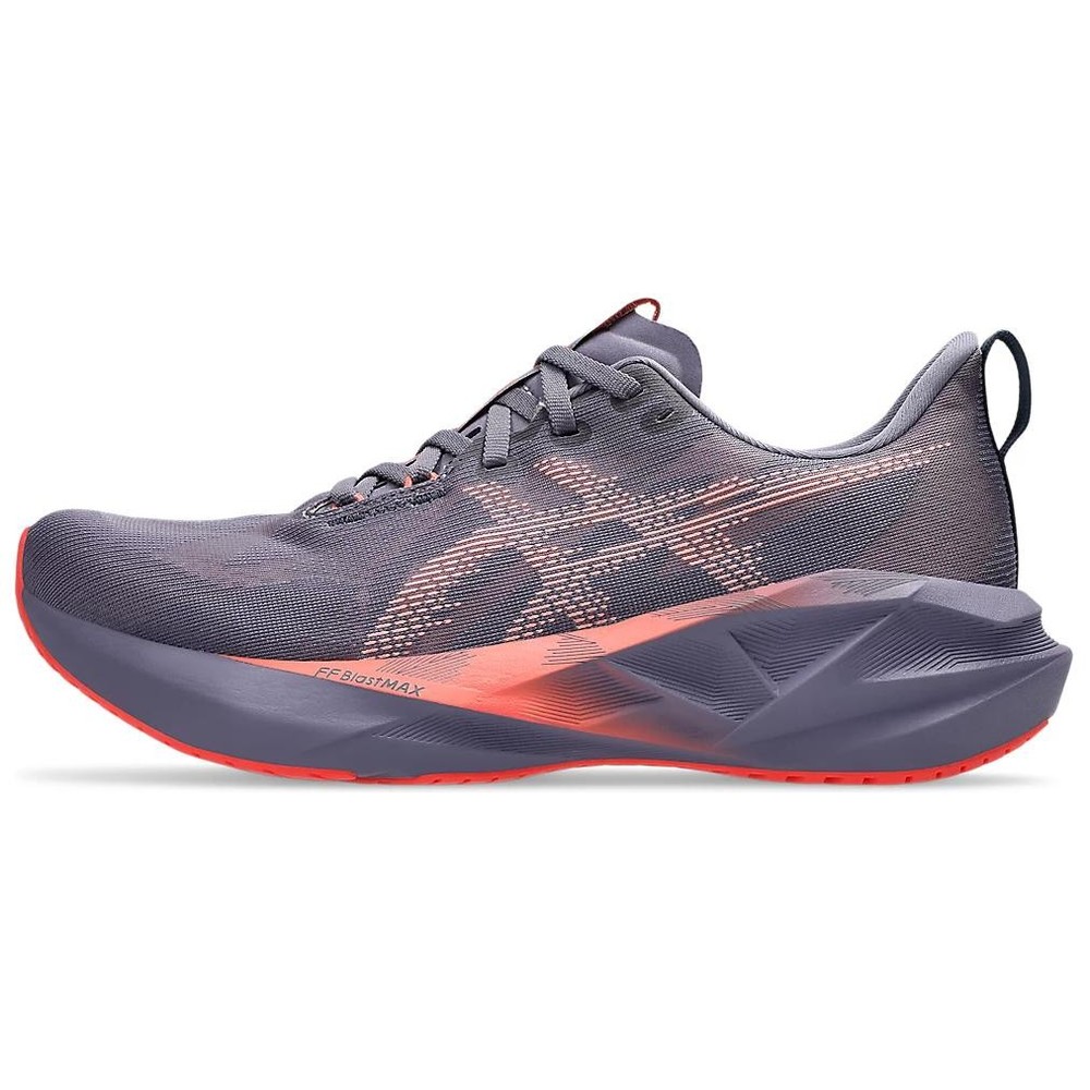 Size 10 - Asics Novablast 5 Greyish Purple Coral Reef