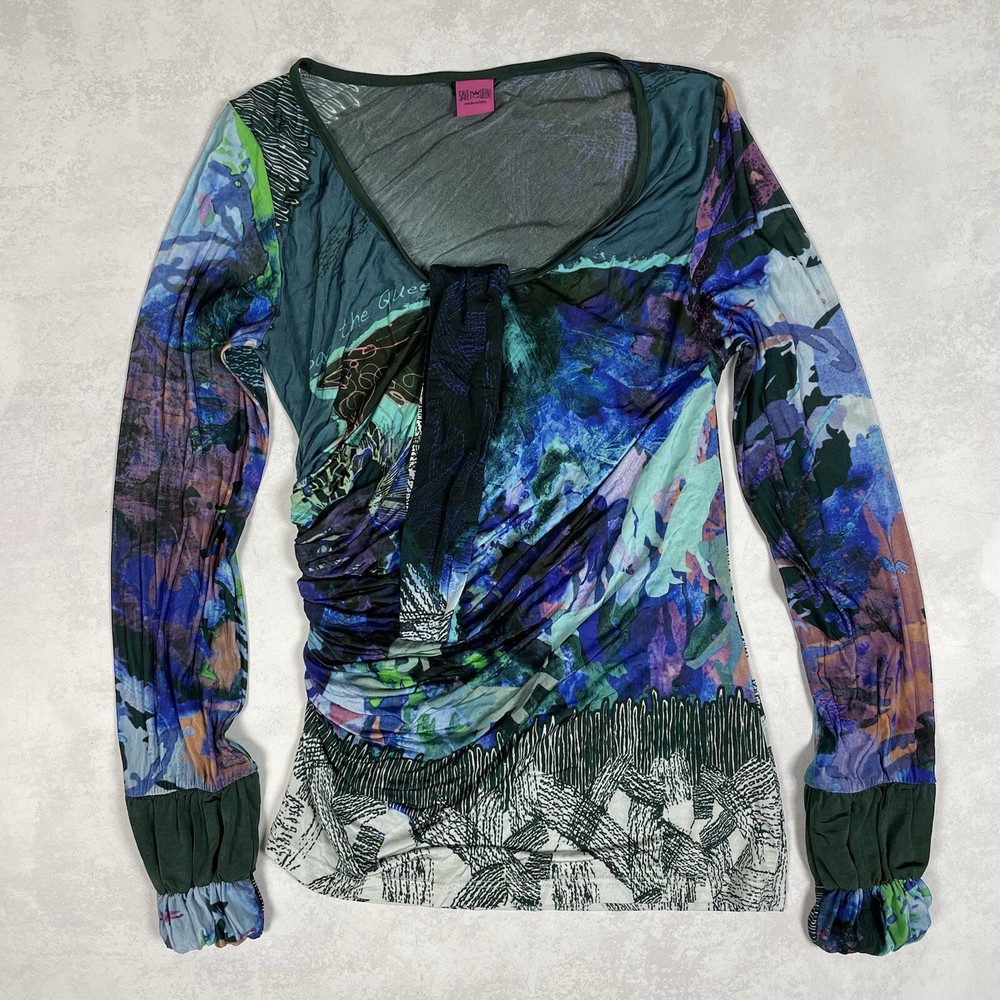 Save The Queen Women’s Multicolour Viscose Blouse Top Size S Gaultier Style