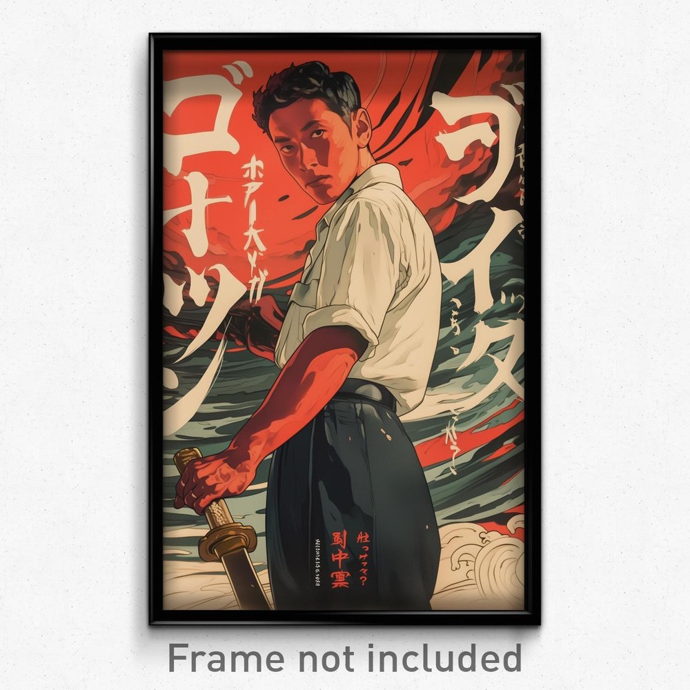 Vintage Thai Movie Poster - Pensive Man and Shadowy Sailor Art Print