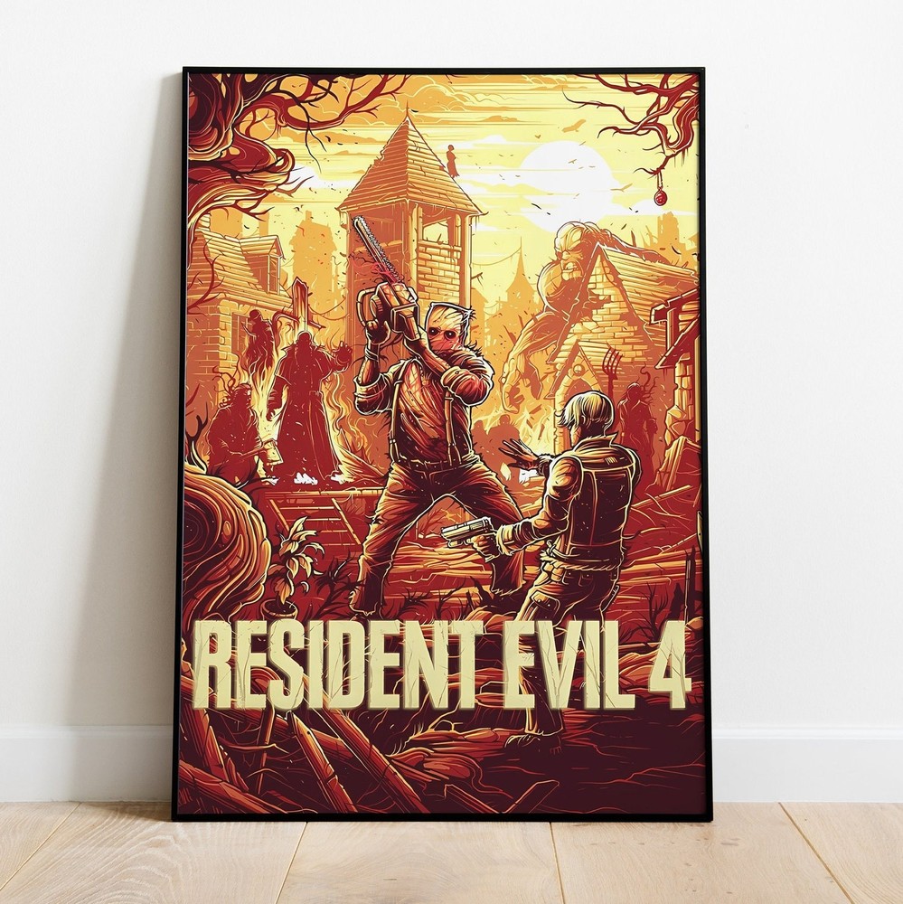 Resident Evil 4 Poster | Survival Horror Video Game Wall Art Print Gamer Gift