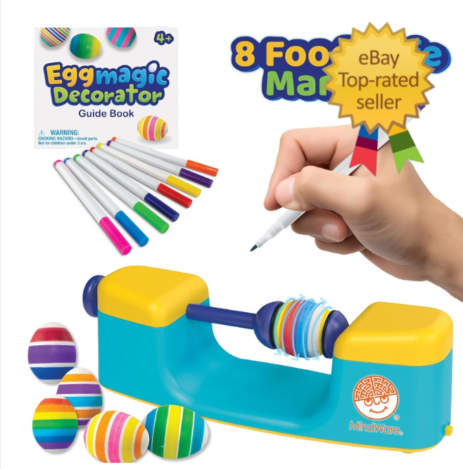 Eggmagic Dynamic Easter Egg Coloring Kit with 360 Auto Spinner