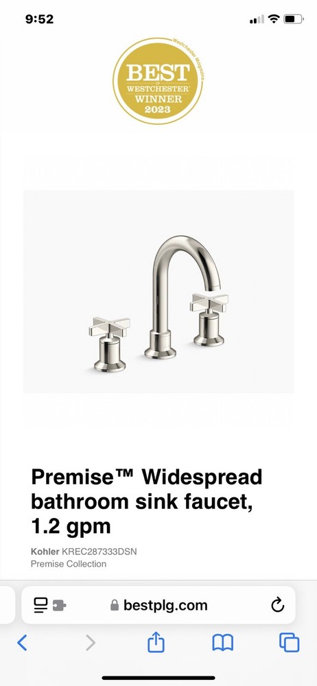 KOHLER Premise Cross Handle Chrome Bathroom Sink Faucet
